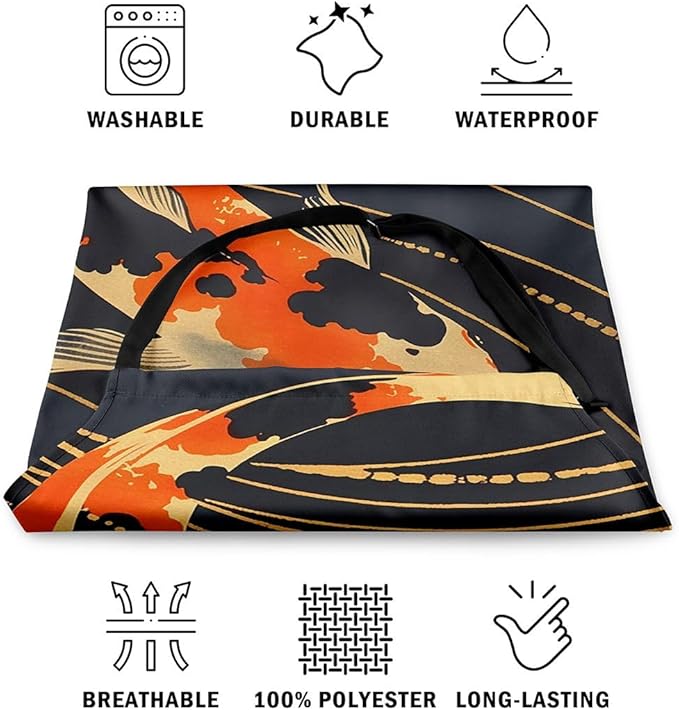 jejeloiu Cartoon Cats Apron for Women Men 26"x31"