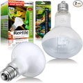 Reptile Heat Lamp 75W 2 Pack,UVA Basking Light Bulbs,Natural Daylight Terrarium Heat Lamps for Bearded Dragon Accessories,Turtle,Tortoise,Lizard,Snake,Gecko,Chicken with Temperature Strips