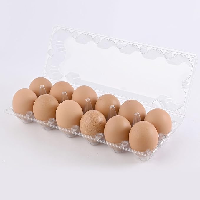 120 pc clear plastic Egg Cartons Cheap Bulk, 12grid Reusable Eggs Carton Bulk, clear plastic egg cartons,Egg cartons cheap bulk Perfect for Family, Farm, Markets, Display(2 * 6)