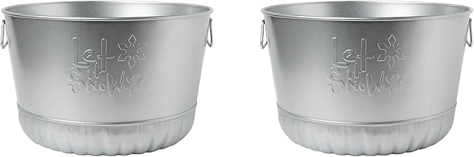 Behrens Galvanized Embossed Bushel Basket- Let it Snow (2 Bushels)