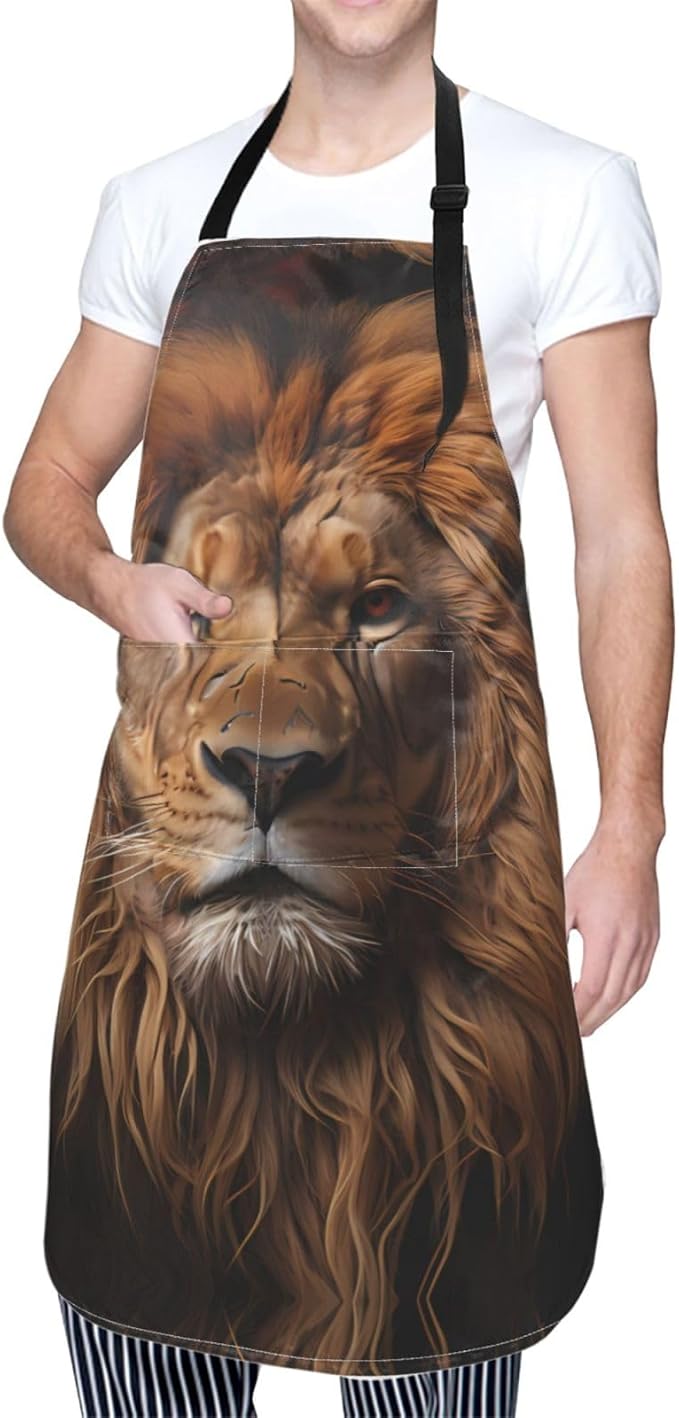 Tyrannosaurus rex Heavy Duty Waterproof Apron with Pockets for AdultsResistant Grilling, Gardening, Painting