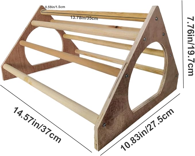 Chicken Perch with 7 Bars Wooden 14.6x10.8x7.8in Chicken Roosting Bars with Side Holes Freestanding Roost Coop Accessories Roosting for Chickens in Coop Roost