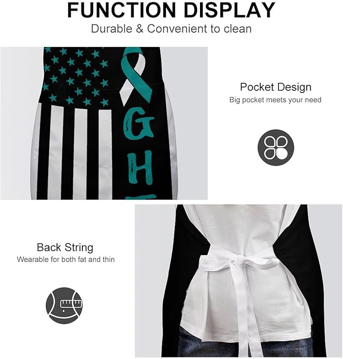 Bahamas Map Flag Apron,Waterproof Unisex Adult Aprons with Pockets Kitchen Baking Aprons