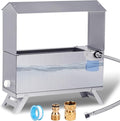 1.5 Gallon Automatic Chicken Waterer,Stainless Steel Chicken Water Feeder with Leg,Automatic Water Dispenser for Poultry Duck with Float Valve Kit,Hose and 1/2" to 3/4" GHT Adapter