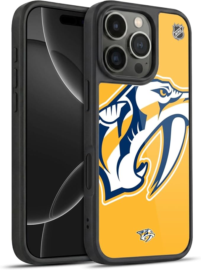 Head Case Designs Officially Licensed NHL Oversized Nashville Predators Gel Armor Case [Military Grade Drop Protection] Compatible with Apple iPhone 16 Pro