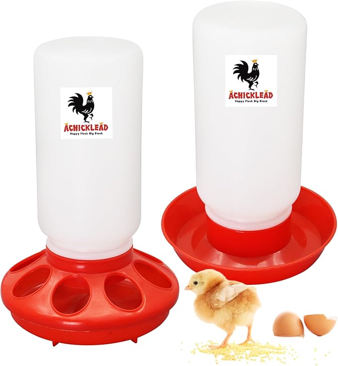 Chick Feeder and Waterer Set – Automatic 1L Chicken Feeder and Waterer for Baby Chicks, Ducks, and Quail – Brooder Starter Kit & Chicken Coop Supplies