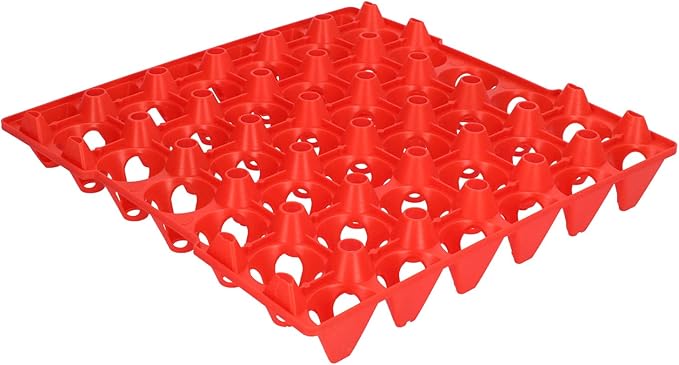 Egg Storage Tray Durable Stackable Egg Crate Holder for Home Farm Supplies 5PCS for Chicken Eggs, 11.3x11.1in (Red)