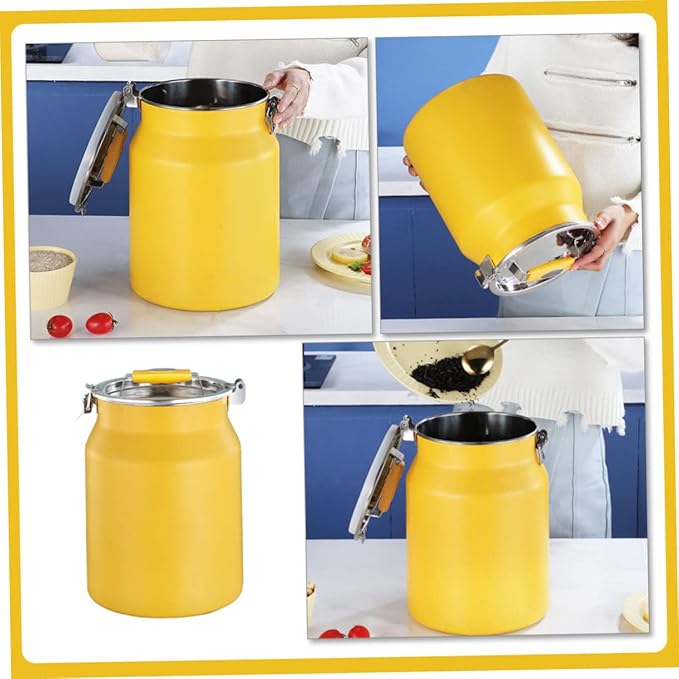 Zerodeko Stainless Steel Sealed Rice Storage Container Bucket for Home Use Multipurpose Airtight Grain and Flour Keeper with Smooth Capacity Kitchen Storage Bin for Rice Soybeans and More