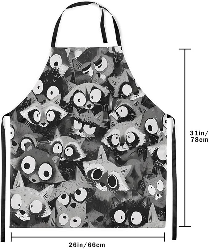 jejeloiu Cartoon Cats Apron for Women Men 26"x31"