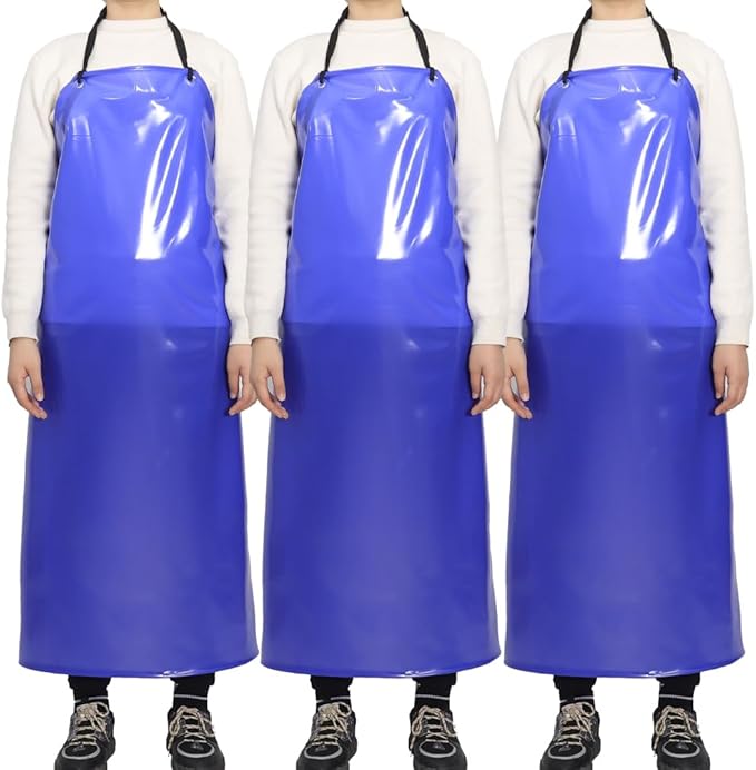 Chemical Resistant Vinyl Apron - Extra Large Waterproof PVC Aprons for Dishwasher,Dog Grooming,Fish Cleaning