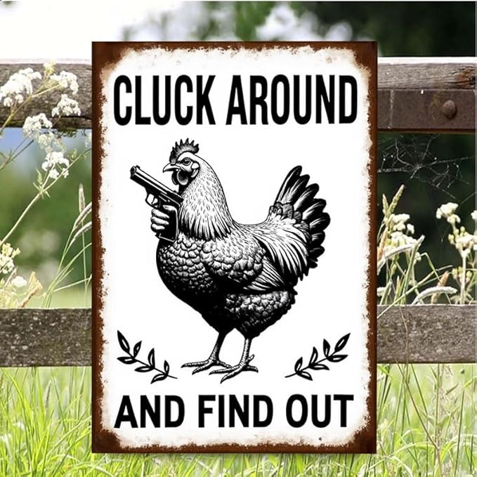 Funny Chicken Stop Staring My Cock Tin Sign for Farm Chicken Coop Farmhouse Kitchen Vintage Wall Decor 8x12 Inch