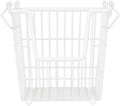 DII Metal Wire Mesh Stackable Utility Storage Bin, Large, 11x11x11, White