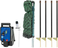 Premier 1 VersaNet® Plus, 20"H x 100'L Electric Garden Fence Starter Kit | 2" Strand Spacing at Bottom Keeps Varmints Out | Includes: Solar Energizer, FiberTuff™ Support Posts and Tester | Green/Black
