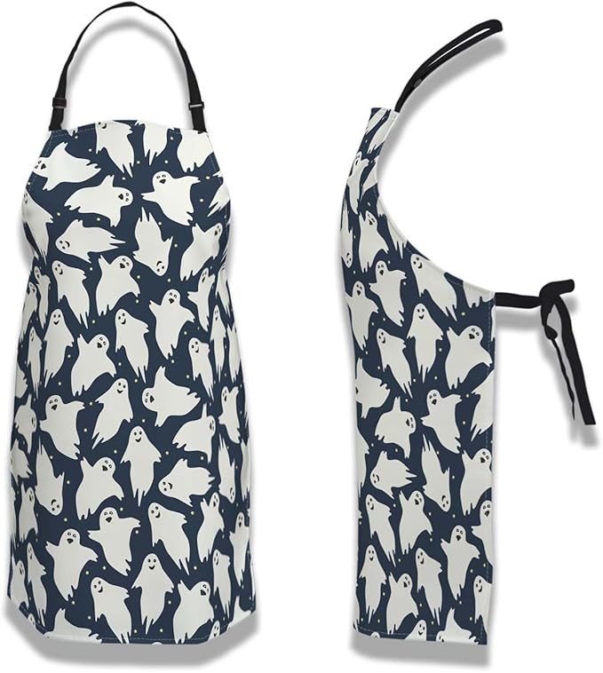 Cooking Apron for Men Ghost Dancing Night Halloween Cute Aprons for Women for Kitchen Restaurant BBQ Painting Crafting Gardening 27” (W) x 31” (H), Waterproof Aprons