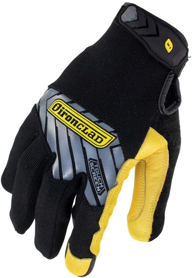 IRONCLAD Command Pro Gold Goatskin Leather Work Gloves; Touch Screen Gloves Conductive Index Finger, All-Purpose, Machine Washable, Sized S, M, L, XL, XXL (1 Pair) (X-Large, Gold Goatskin Leather)