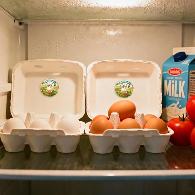 320 Pcs Chicken Egg Carton Labels, 2 Inch Round Colorful Farmhouse Chicken Eggs Handling Stickers Fresh Eggs Packaging Sticker for Box Container Carton Farm Supplies