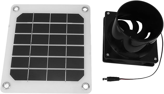 20W Solar Powered Exhaust Fan Kit, Portable 6 Inch Solar Fan with Protective Net for Pet Chicken House Ventilation