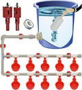 Complete Set Pipeline Automatic Chicken Nipple Waterer Cups and 1/2" PVC Tee Fittings Pipe Feeder Poultry Waterer Chicken Waterer pourtly Water Cup Durck Watering System