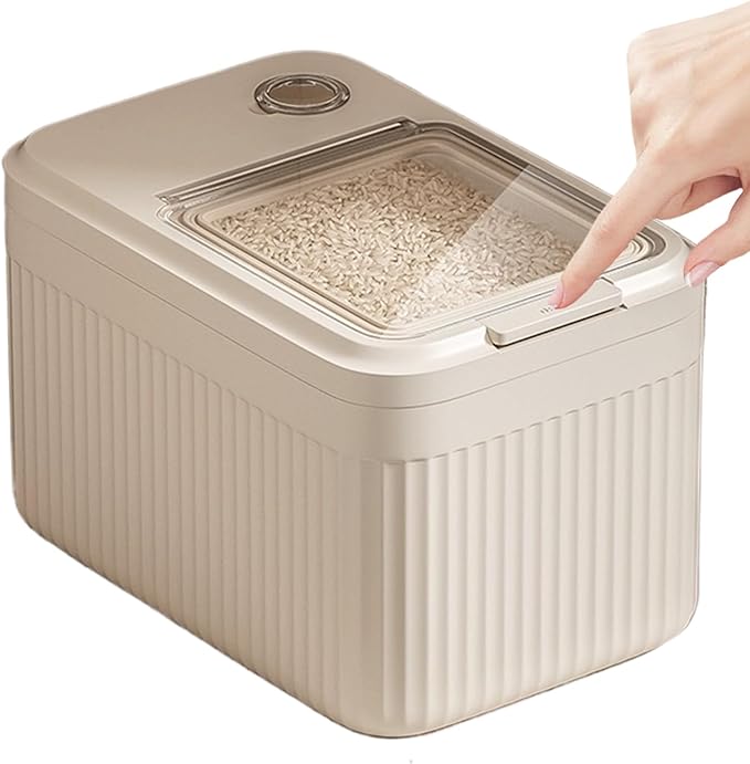 Pet Feed Canister - 20 Inch Lockable Storage Drum For Odor Containment, Defense With Silicone Gasket Stackable Design, Cereal Treat Vault For Rabbit Poultry Ration Handling Operations