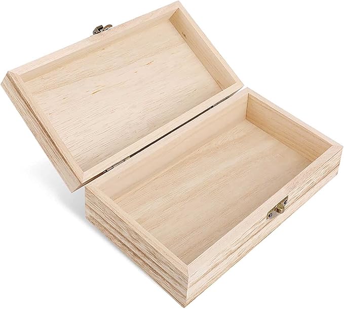 Chickens And Farm Wooden Storage Boxes with Hinged Lid Beautifully Keepsake Boxes Wood Jewelry Box Jewellery Organiser & Trinket Holder Gift for Men & Women 7.9" X 3.9" X 2.3"