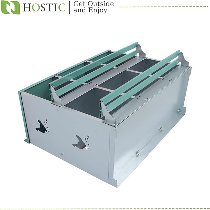 HOSTIC Green Chicken Nesting Box 6 Compartments Metal Laying Boxes for Chicken Hens Poultry Ducks Wall Mount Nest Box for Chicken Coop