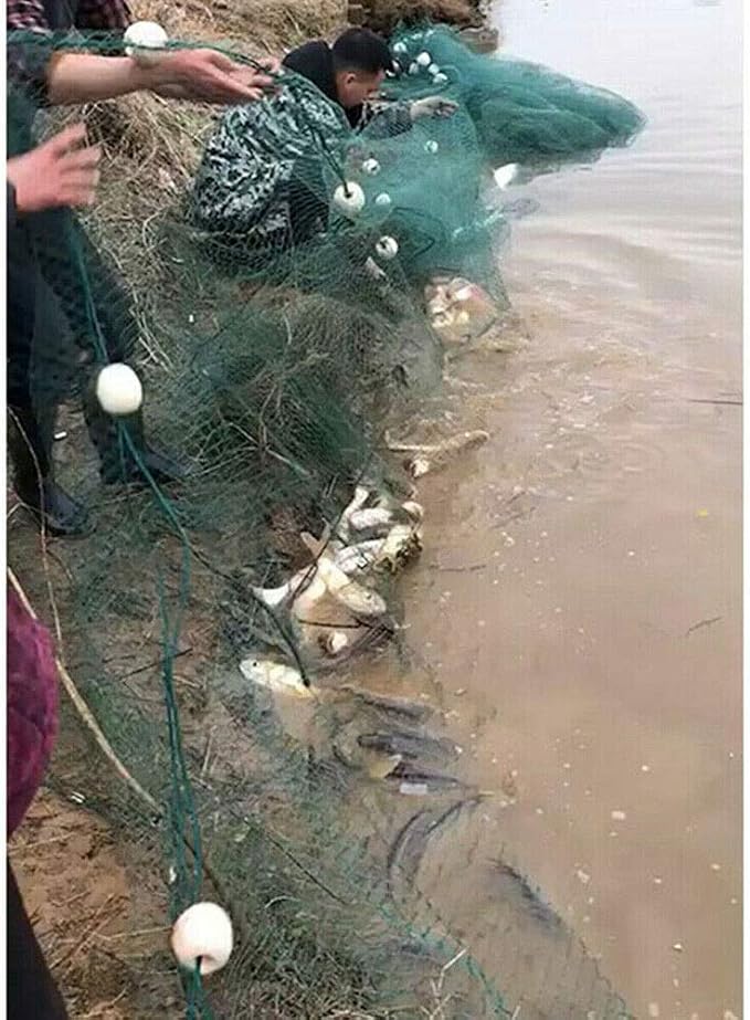 Fishing Drag Net Beach Seine Net 3x20M/10x65FT Cast Net/Fishing Nets Nylon Seine Hand Made 2cm/0.8" Mesh Holes,Fishing Cast Monofilament Nets Seine Fish Netting for Fishing Boat, Fisherman, Creek Lake
