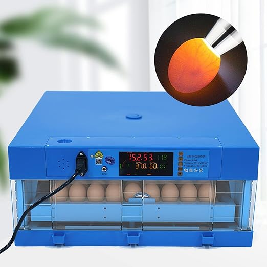 64 Eggs Incubator, Automatic Smart Eggs Digital Incubator Household Mini Incubator Box Egg Water Bed w/Fully Automatic Egg Turning and Humidity Controle for Chickens Goose Birds Ducks