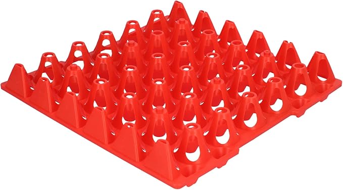 Alomejor Egg Flats Portable 30 Cell Egg Crates Holder Tray for Storage Home Farm Supplies, Reusable Stackable Holder for Chicken Eggs, Plastic, 28.7x28.3cm (Red)
