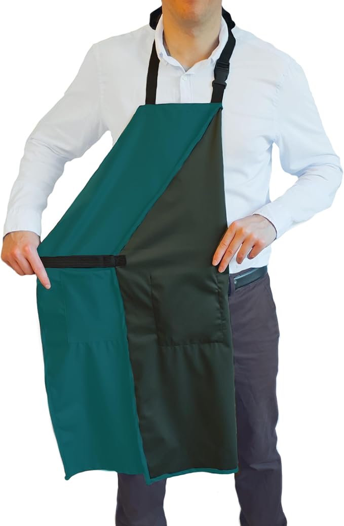 Waterproof Apron For Men and Women - 2 Pockets - 35" Long Multi Purpose Work Aprons for Dishwashing, Dog Grooming