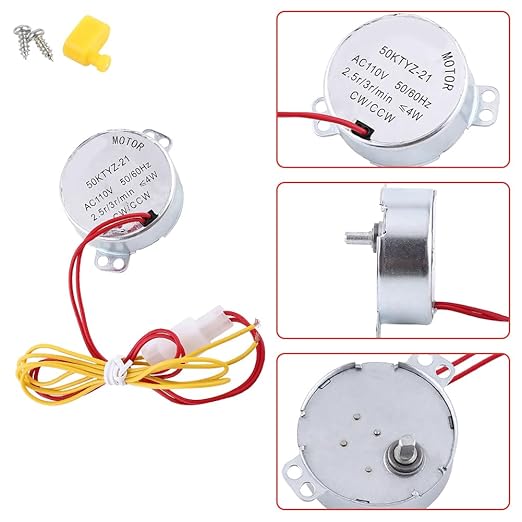 Joyzan Egg Turner Motor, AC Chicken Rotator Incubator Automatic Turntable Hatching Tool Small Guide Accessory Connector CW CCW Dual Working Modes for Incubating Electric Ducks Goose Birds Tray Quail
