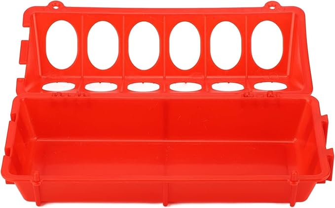 Zerodis Poultry Feeder, 12 Holes Thickened Plastic Feeding Tray for Chicken Duckling Bird Flip Top Multipurpose Poultry Feeder Chick Feeders for Brooder