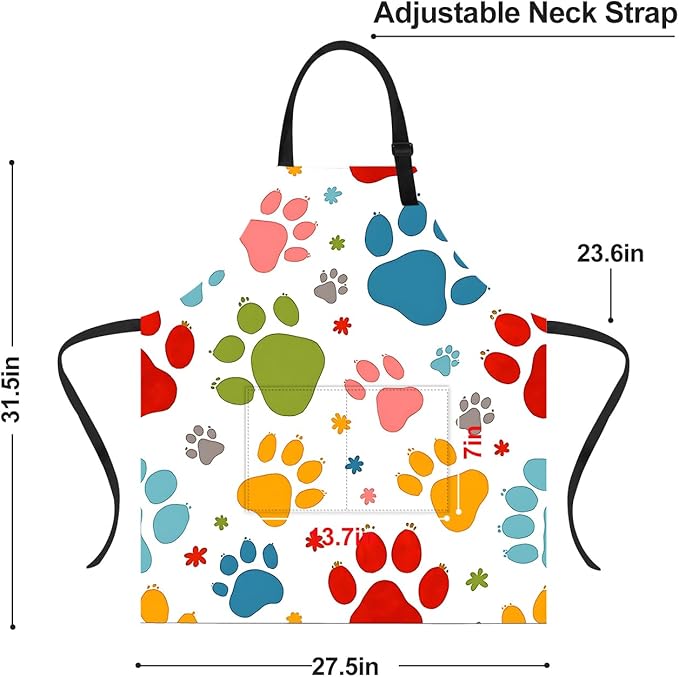 Apron Adjustable Waterproof with Two Deep Pockets Wowen men for Summer BBQ Pool Parties & Resorts