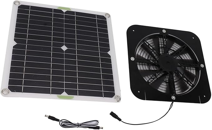 13.5 Inch Solar Powered Fan,solar powered fan for chicken coop,100W Solars Ventilation Exhaust Fans Round Effective Cooling Solars Panel Fans Kit For Greenhouse Chicken Coop