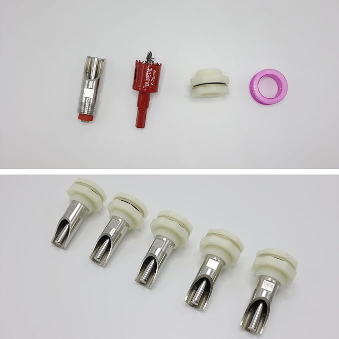 5 PCS Pig Nipple Waterer for Barrel Kit Automatic Pig Water System 1/2 inch Stainless Steel Waterer Drinker Feeder with Tank Connectors Hog Water Nipples for Sows Piglet (5pcs, one Size)