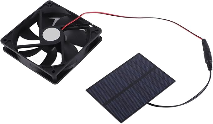 Solar Panel Fan Professional Solar Powered Exhaust Fan Kit Household Ventilation Fans Kit for Chicken Coops Greenhouses Sheds Pet Houses 3W Use