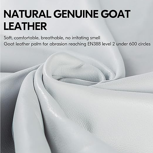 Vgo... 1-Pair Unlined Top Grain Goatskin Work and Driver Gloves for Men(Size M, White, GA9501)