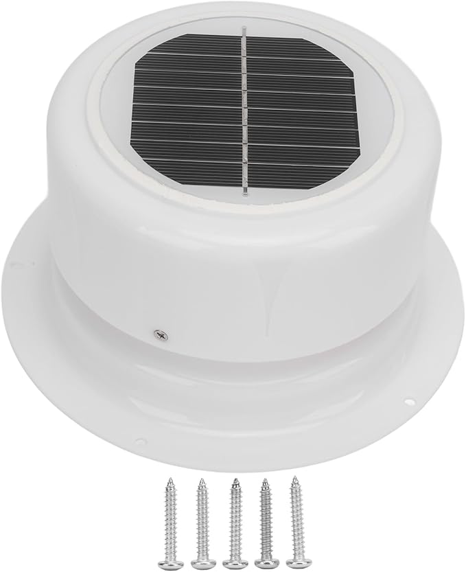RV Solar Ventilation Fan,RV Solar Ceiling Vent Fan Comppact and Lightweight with ABS Material Strong Practicability, for RV Marine Shed Trailer