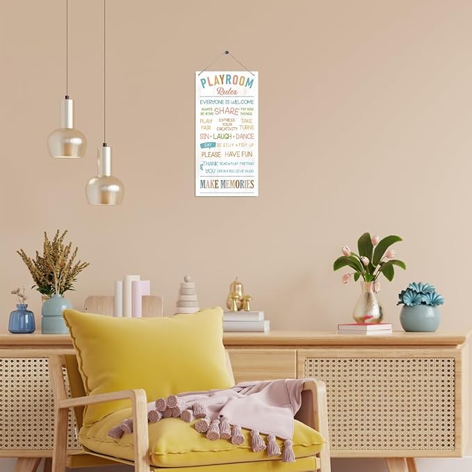 Decorative Wooden Sign, Modern Playroom Decor, 30" x 15", Funny Theme, Wall Mount, Perfect for Home, Living Room, Bedroom, Kitchen, Office, Outdoor