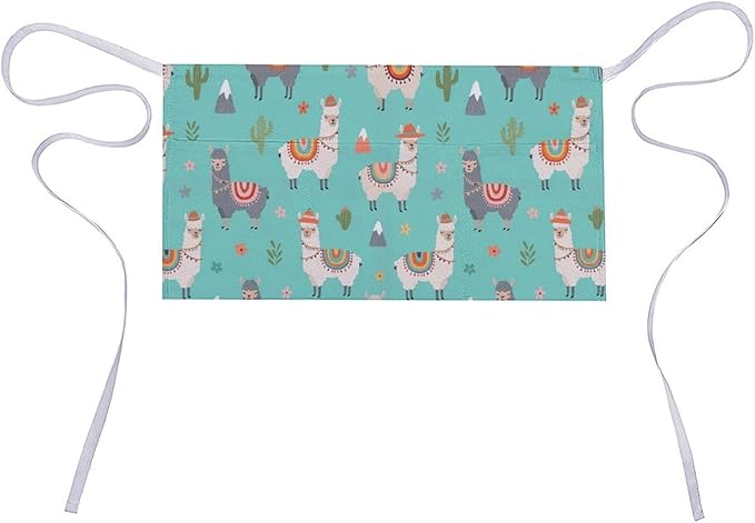 Unisex Apron for Cooking Server Waitress Half Waist Apron with 3 Pockets