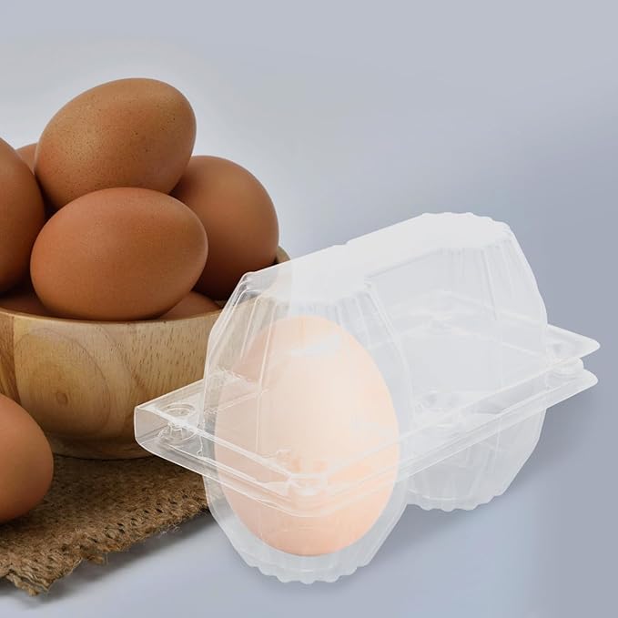 DOITOOL Goose Egg Packaging Box 2 Count Clear Plastic Egg Carton Tray 5.51 X 3.74 X 2.95 Inches Lightweight Portable Holder for Refrigerator Storage and Market Display