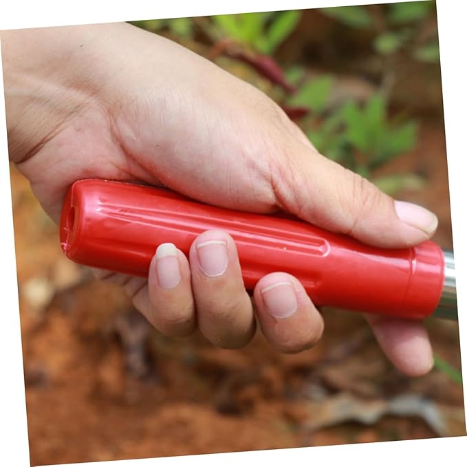 POPETPOP Garden Tool Stainless Steel Hoe Ergonomic Hand Tool for Easy Weeding Planting and Digging Lightweight and Garden Accessories for Outdoor Farm and Balcony Red