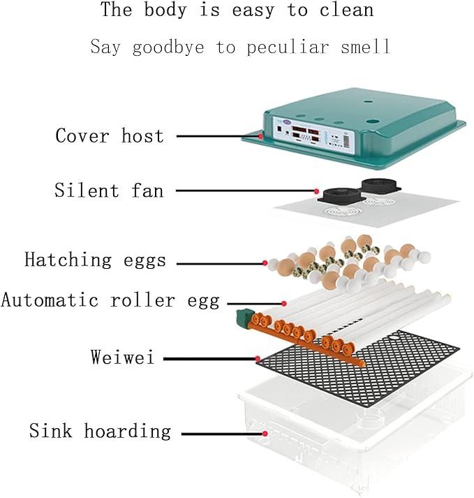Egg Incubator, Automatic Incubator with Digital LED Display Automatic Temperature Control and Rotation, Incubator for Chicken Duck Goose (12 Eggs)