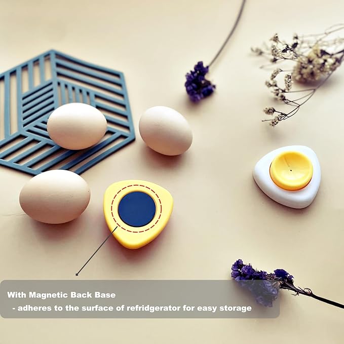 Magenetic Egg Piercer for Raw Eggs to Get Good Hard Boiled Eggs, Egg Poker with Safety Lock Egg Pin, Easy Egg Peeler By Punching Hole at Bigger End of the Egg Before Boiling, 2 Pack