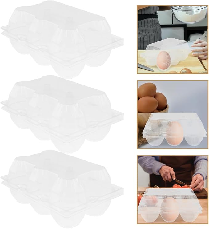 Homoyoyo Plastic Duck Egg Cartons 6 Count Goose Egg Carton Jumbo Empty Cheap Bulk for Refrigerator Chicken Farm Markets Display 8.27x5.51x3.74 Inch for Display and Gift