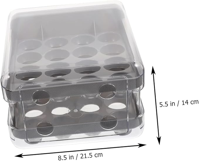 Double Layer Egg Storage Organizer Egg Holder for Refrigerator Cavity Drawer Style Egg Supply Case Durable and Convenient Egg Storage Box for Home and Farm Use