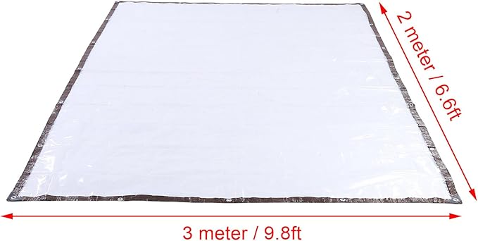 Chicken Coop Cover, 2x3m Tear Proof PE Material Water Proof Winter Insulation Cover with Metal Grommets, for Outdoor Hen House Poultry Hutch Greenhouse Patio