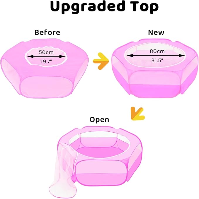 Amakunft Small Animal Playpen with Mesh Cover 47x23.6x15in – Portable Pop-Up Bunny Play Pen| Foldable and Breathable Indoor Outdoor Chick Brooder Box for Guinea Pig, Hamster, Rabbit, Kitten
