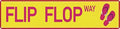 Flip Flop Way Metal Sign 4x16in Tropical Beach Style Plaque for Bathroom Yard House Indoor Outdoor Wall Decor