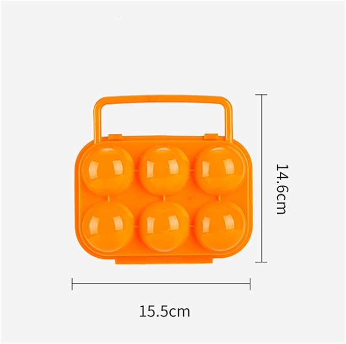 FantasyDay 6 Grids Egg Holders, Sturdy Shockproof Durable Egg Cartons Egg Containers With Lid for Refrigerator - Large Capacity Egg Organizer Box for Home Kitchen Outdoor Picnic Hiking Storage
