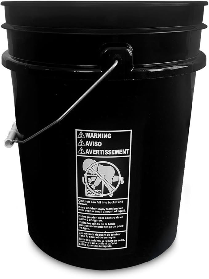ePackageSupply 5 Gallon Bucket with Airtight Lid | Made in USA | Food Grade | Heavy-Duty Premium HPDE Plastic | Durable 90 Mil All Purpose Pail | Easy Stack and Store | BPA Free | 6 Count